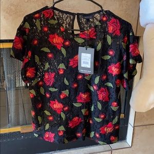 Target NWT Who Wear What Rose Lace Blouse Size S
